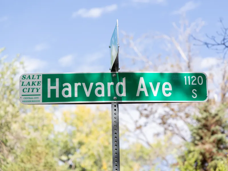 Harvard Avenue street sign, Salt Lake City