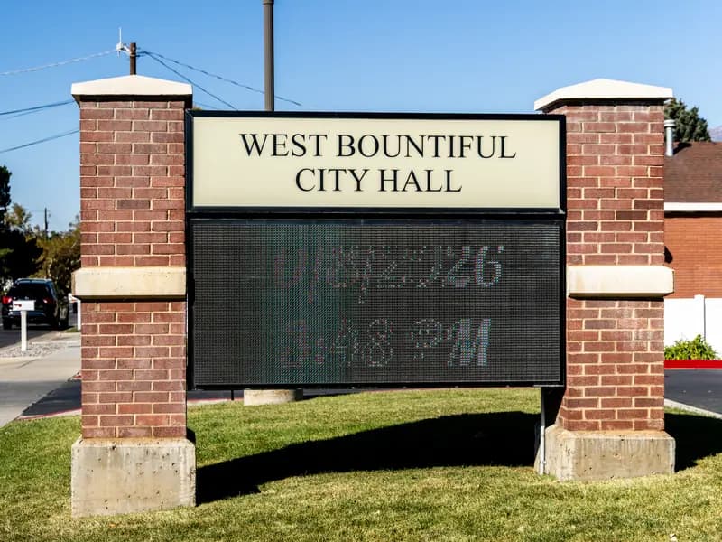 West Bountiful City Hall sign