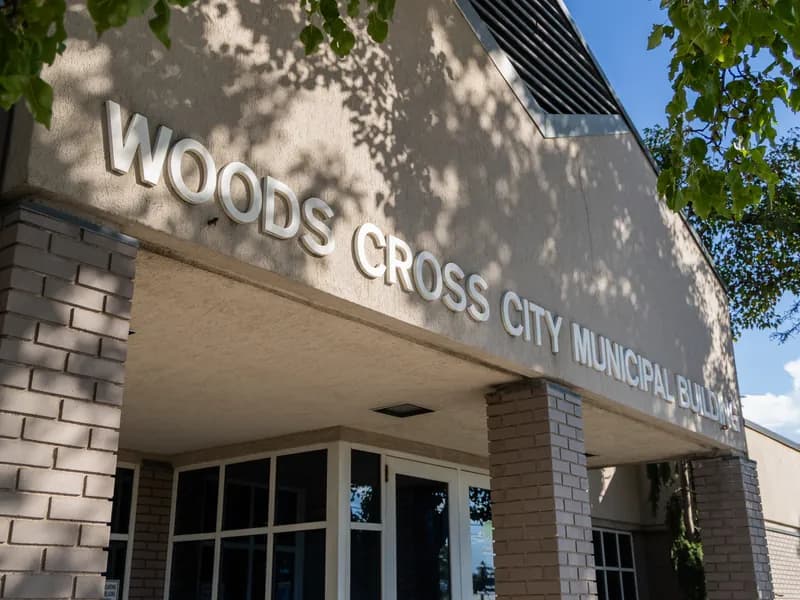 Woods Cross City Municipal Building entrance