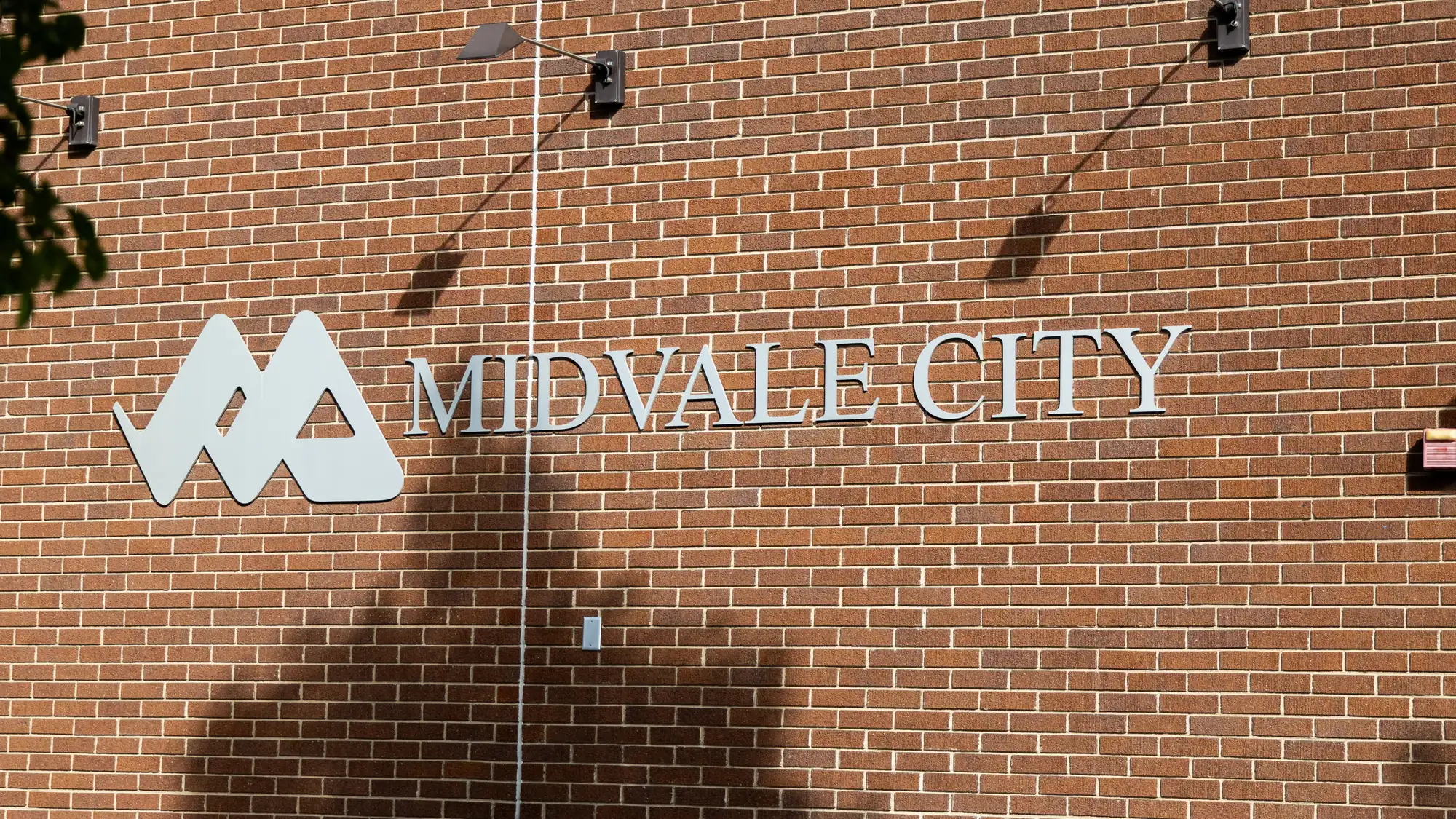 Midvale City lettering on City Hall