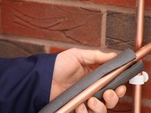Insulating a copper water pipe